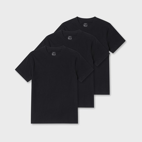 프로젝트엠 남녀공용 통기성 순면 30수 라운드 반팔티 3p