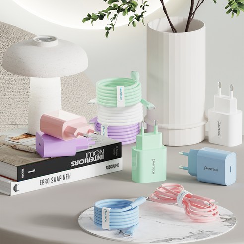 팬택 25W 1포트 파스텔 초고속충전기+ 45W 2m C to C 케이블 세트 이미지 4