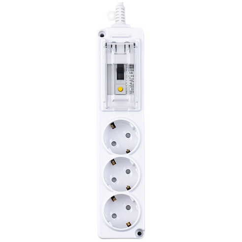 보코 고용량 4000W 누전차단용 멀티탭 3구, 1.5m, 화이트, 1개