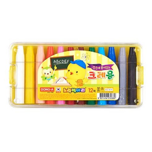 동아 노랑병아리 손에 묻지않는 크레용 세트, 12색, 1세트