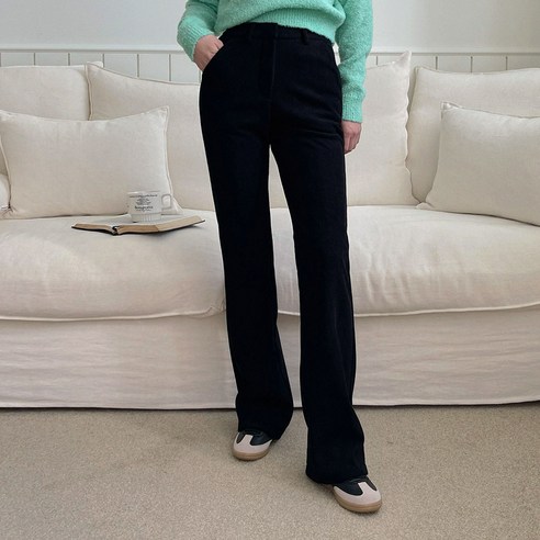 플랜데이 여성용 숏/미디움/롱 폰디 코듀로이 스판 도톰기모 부츠컷 팬츠 후기 분석 - 내부 기모 안감 디테일