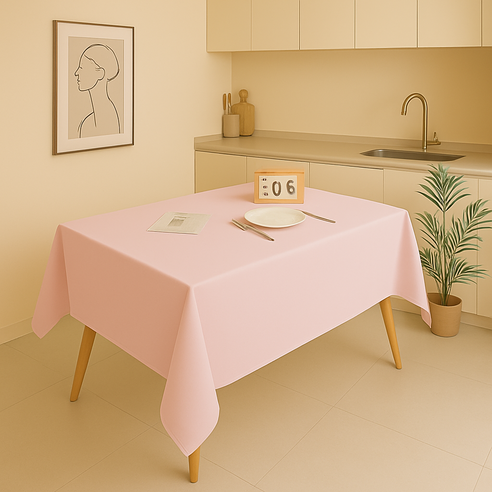 아싸레 파티 방수 식탁보, 핑크, 137 x 274 cm, 1개