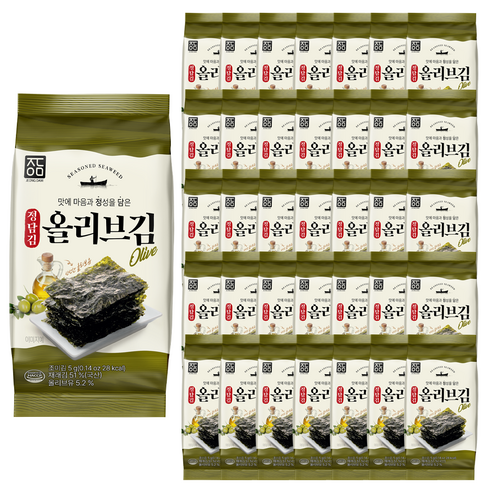 정담김 올리브 도시락김, 5g, 36개
