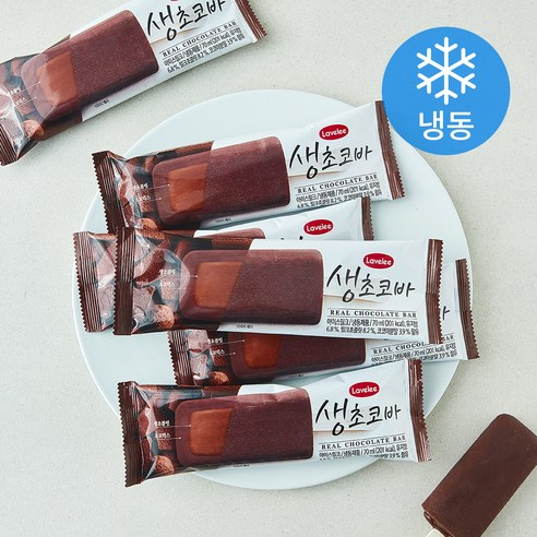라벨리 생초코바 아이스크림 (냉동), 6개, 1개입, 70ml