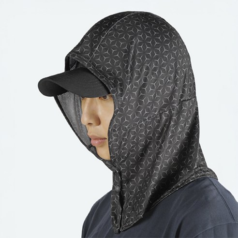 그루브스타 제코 후드형 메쉬 선가드 햇빛가리개, 블랙, 1개