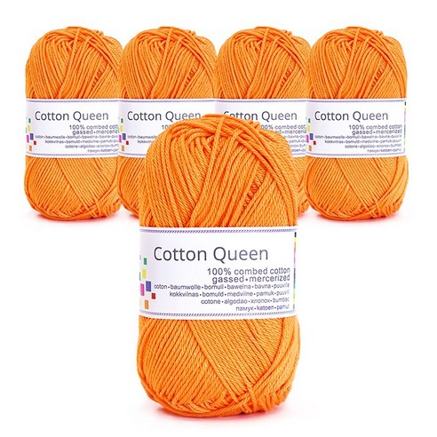 쎄비 코튼 퀸 뜨개실 50g x 5p, 192 형광 주황, 5개