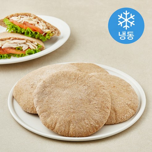 브로드카세 저당 통밀 포켓 브레드 1 (냉동), 90g, 1개, 4개입