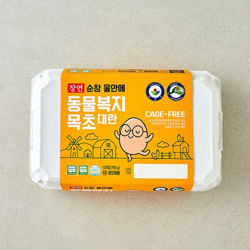 장연 순창 동물복지 인증 울안에 목초 대란 780g, 1개, 15구