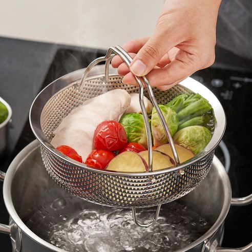 바겐슈타이거 스텐 304 펀칭찜기 1단 18cm의 스테인리스 재질 디테일 후기 분석 이미지