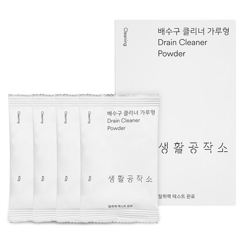 생활공작소 가루형 배수구 클리너 4p, 160g, 1개