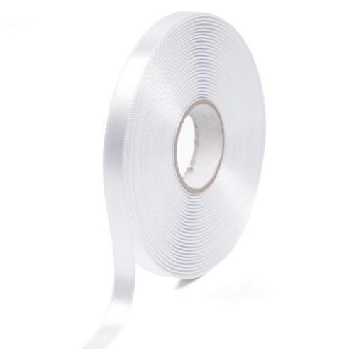 포포팬시 뭉구 프리미엄 유광 단면 공단 리본 10mm, 1 백색, 1개, 45m