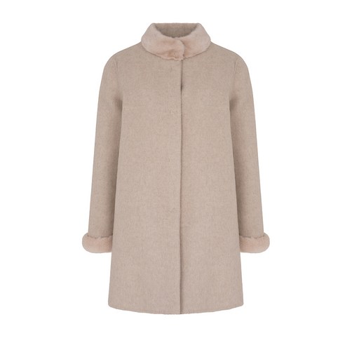 올리비아하슬러 여성용 천연모피 캐시미어 혼방 보온 코트 OHCWCT301 후기 분석 - 착용 컷 1