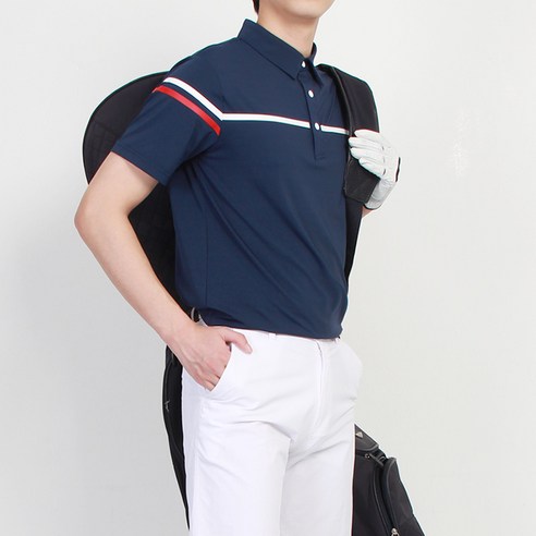 마인플로우 남성용 BL 한줄 스판 골프 반팔티셔츠