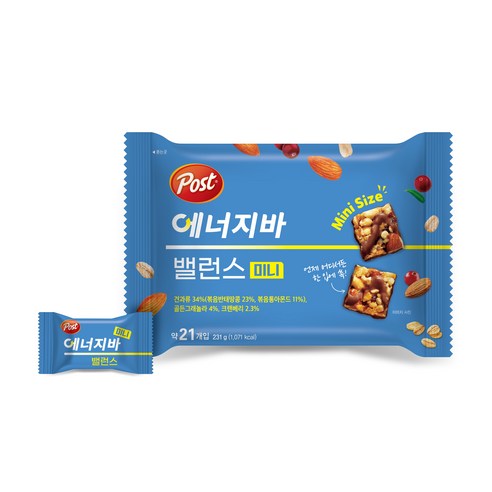 포스트 밸런스 미니 에너지바 231g, 1개 맛있게 먹은 솔직 후기 - 상품 이미지 2
