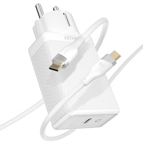 아트뮤 PD 100W PPS GaN 접지 초고속 충전기 GS510 C to C 240W 5A 우븐 케이블 1.5m, 화이트, 1개