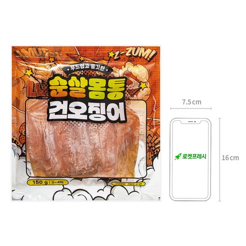 순살몸통 건오징어 3~4미, 1개, 150g 상품 사진