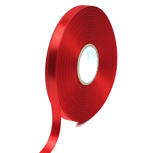 포포팬시 뭉구 프리미엄 유광 단면 공단 리본 10mm, 48 레드, 1개, 45m