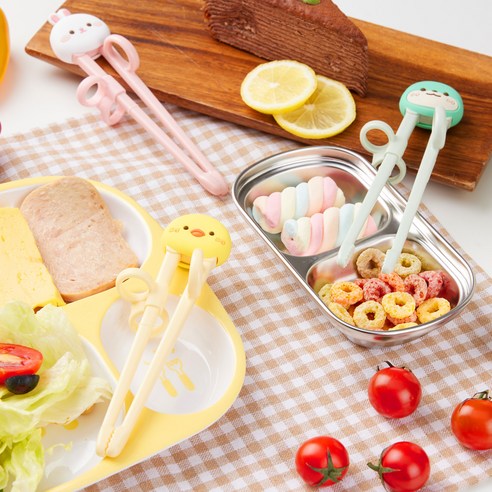 에디슨 프렌즈 아이 맞춤 젓가락 2종 세트 후기 분석 - 전체 제품 샷