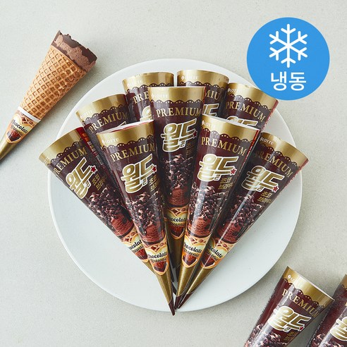 롯데웰푸드 프리미엄 월드콘 초코브라우니 (냉동), 24개, 1개입, 160ml