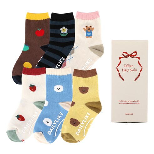 데일리라이크 아동용 에디션 데일리 삭스 6족 세트