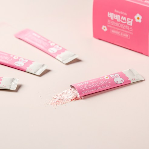 배배쓰담 프로바이오틱스 면역 장 건강 비타민D 유아 유산균 딸기맛 30p 60g, 1개 이미지 3