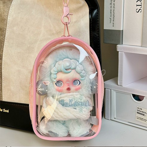 칠시 투명 스컬판다 크라이베이비 pvc 케이스, 핑크, 1개