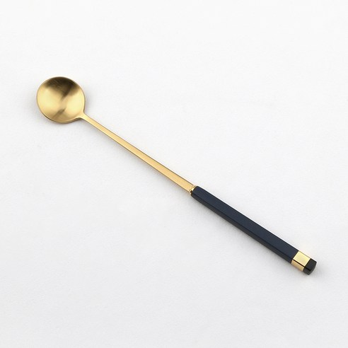 보겐 스퀘어 투톤 골드 커트러리 롱스푼, 블루, 1개