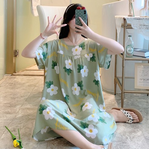 데이소이 귀여운 반팔 임부 홈웨어 원피스