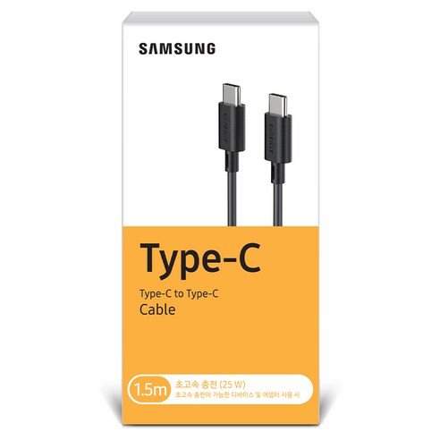 삼성전자 Type-C to Type-C 케이블 SS-CH6115B, 1.5m, 블랙, 1개