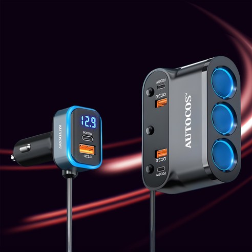 오토코스 차량용 고속 충전기 360W 대용량 멀티 소켓 PD 65W 시가... 실사용 후기 | 효과 있을까? - 상품 이미지 4