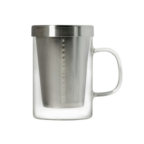 티도요 홈카페 스텐 차망 티머그컵 G107 500ml, 투명, 1개