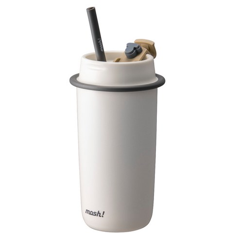 모슈 라떼 스트로우 텀블러, 매트 화이트, 480ml, 1개