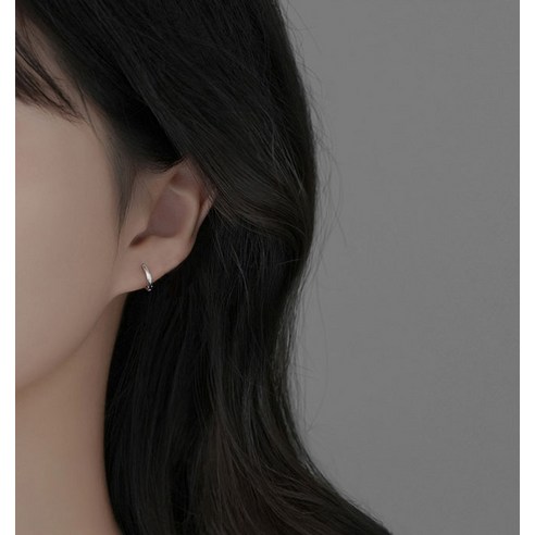 젤루나 여성용 써지컬 심플 원터치 링 귀걸이 P-01 2 x 8 mm 2p - 피어싱