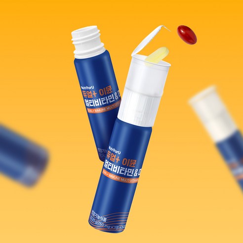 뉴트리포유 듀얼 이뮨 멀티비타민의 성분 정보와 함량을 강조한 상세 이미지