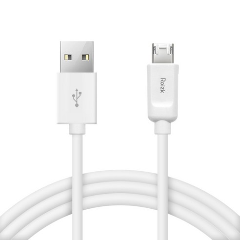 로이직 USB A타입-5핀 충전 케이블, 30cm, 화이트, 2개