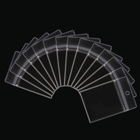 리코즈 DIY 커스텀 키링 만들기 타공 PVC 지퍼백 M 90 x 60 mm, 투명, 50개