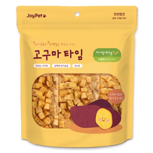 조이펫 강아지 고구마 타임 미니팝 간식, 500g, 1개