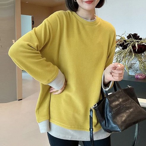 언헤브 페이크 투피스 임부 티셔츠