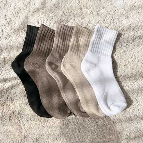 르미다 여성용 겨울 골지 중목 양말 5켤레 세트