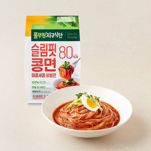풀무원 지구식단 슬림핏 콩면 매콤새콤 비빔면 4인, 840g, 1개