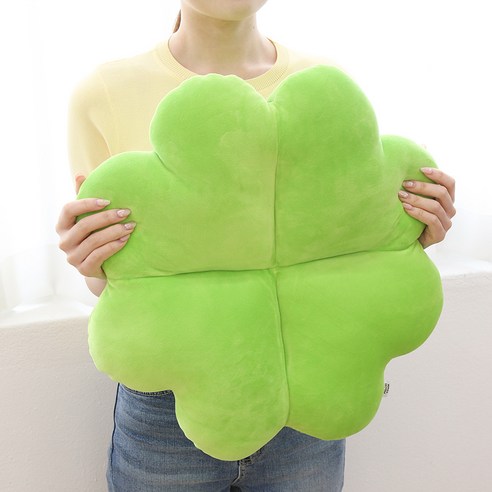 모찌타운 빅 네잎클로버 행운 쿠션 인형, 45cm, 연두, 1개