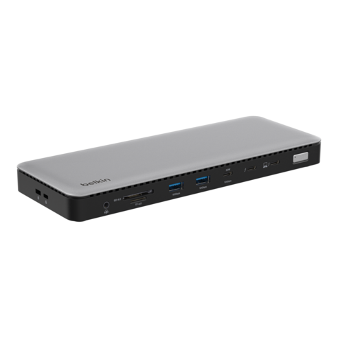 벨킨 connect USB-C 14 in 1 40Gbps 4K 60Hz 96W PD 2.5G 이더넷 썬더볼트4 독 INC030qcSGY, 1개, 실버 그레이