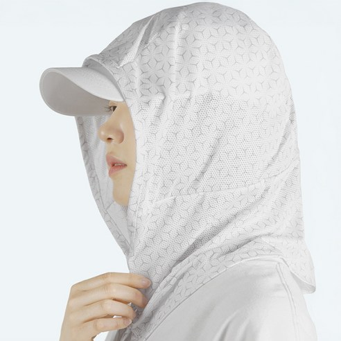 그루브스타 제코 후드형 메쉬 선가드 햇빛가리개, 화이트, 1개