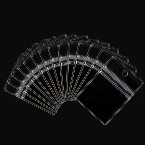 리코즈 DIY 커스텀 키링 만들기 타공 PVC 지퍼백 S 70 x 50 mm, 투명, 50개