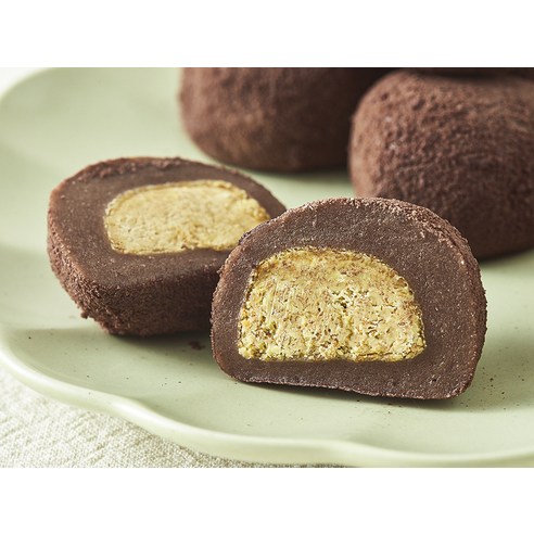 떡미당 두바이 초코 찹쌀떡 (냉동) 후기 분석 - 떡의 쫀득한 단면 이미지