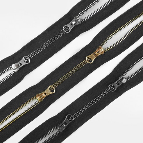 JSTrading 투웨이 점퍼 지퍼 5호 75cm 3종 세트, 골드, 니켈, 흑니켈, 1세트