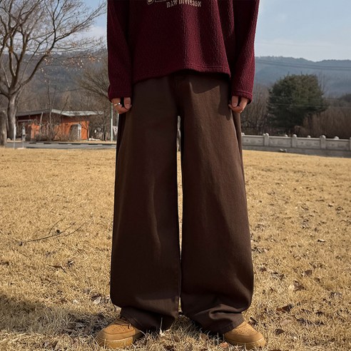 머시따 남성용 롱/숏 기장 클린 와이드 코튼 팬츠