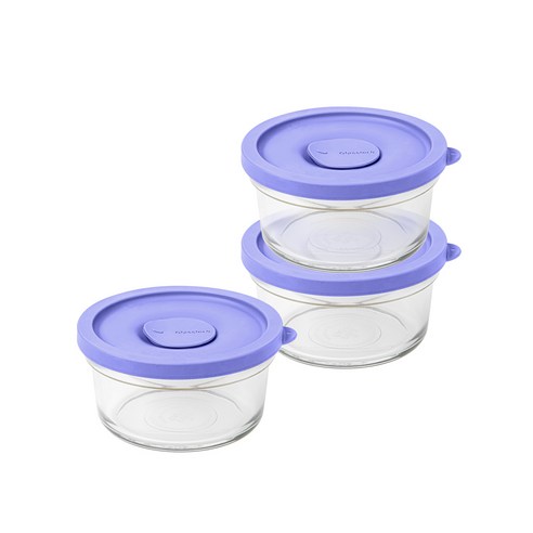 글라스락 렌지쿡 촉촉한 햇밥용기 원형 베리페리 350ml, 3개 3개, 3개 섬네일