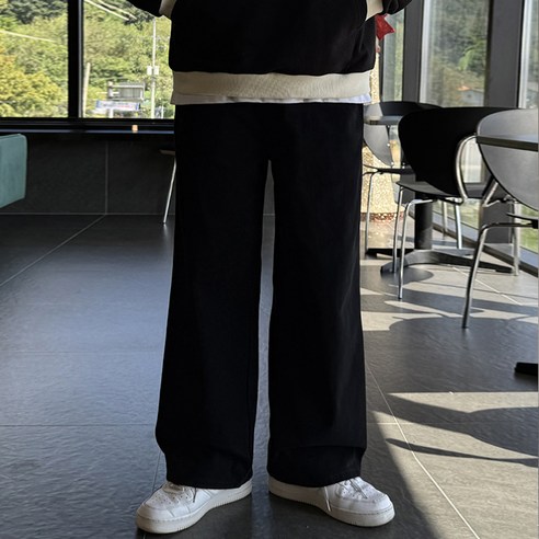머시따 남성용 숏/기본/롱 기장 사이드 절개 라인 인밴딩 코튼 와이드 팬츠