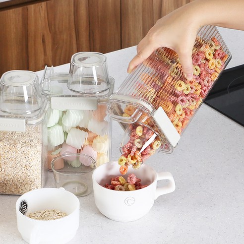 달팽이리빙 퀴진드마망 밀폐 잡곡통 1800ml 후기 분석 - 손잡이 그립감 상세